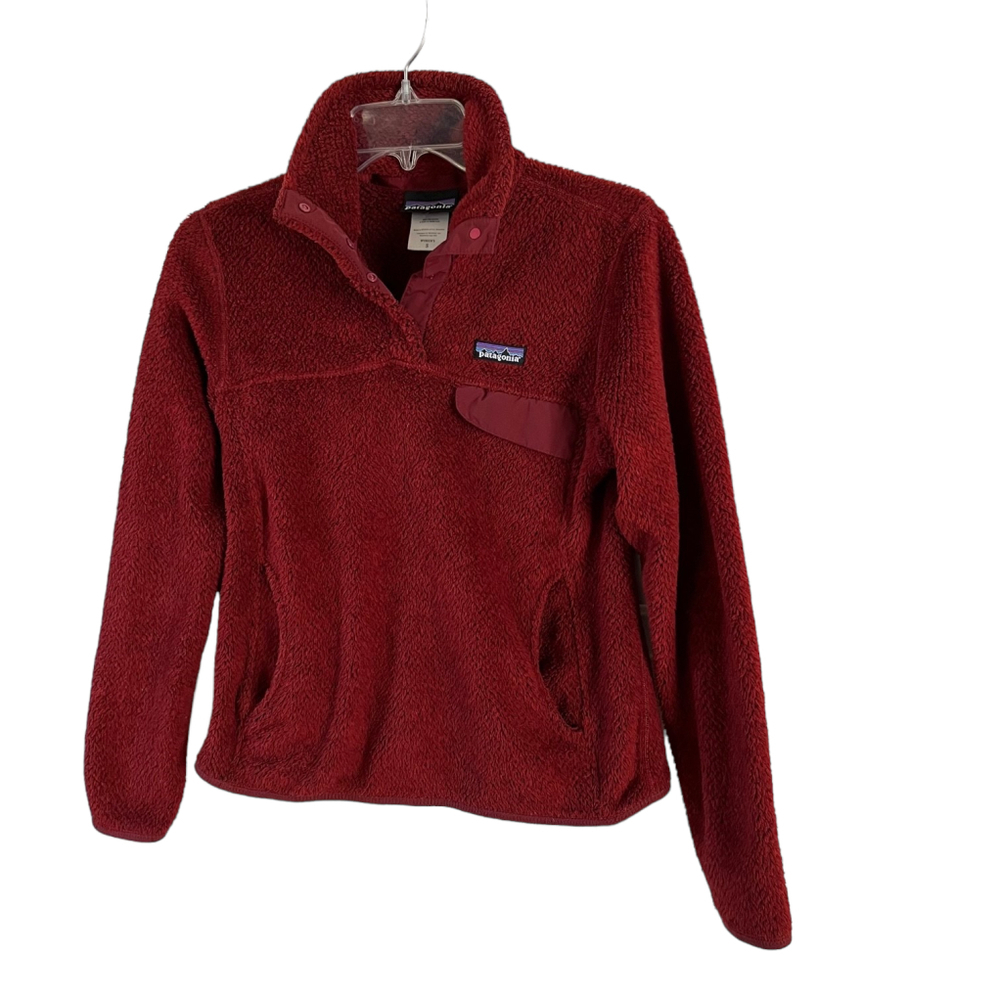 Patagonia Brick Red Re-tool Snap Fleece Pullover Size Small